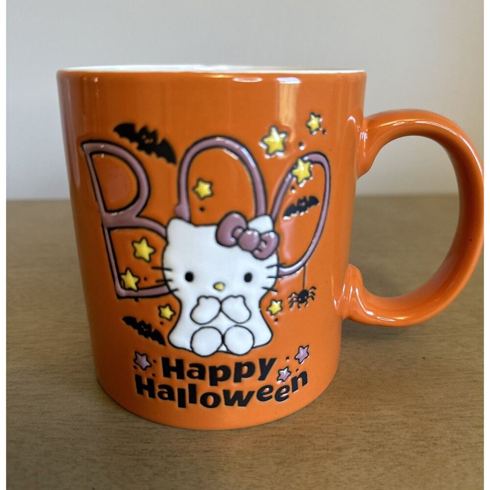 NEW Sanrio Hello Kitty Orange Ghost Mug 20 Oz Boo Happy Halloween Cup